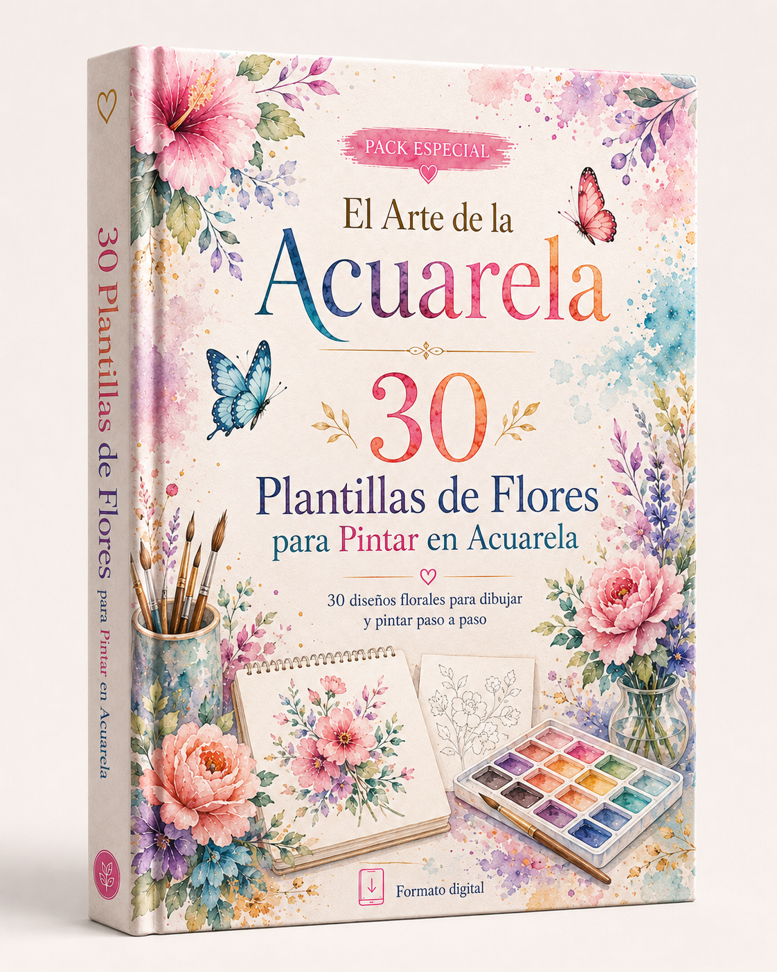 30 plantillas de flores para pintar en Acuarela