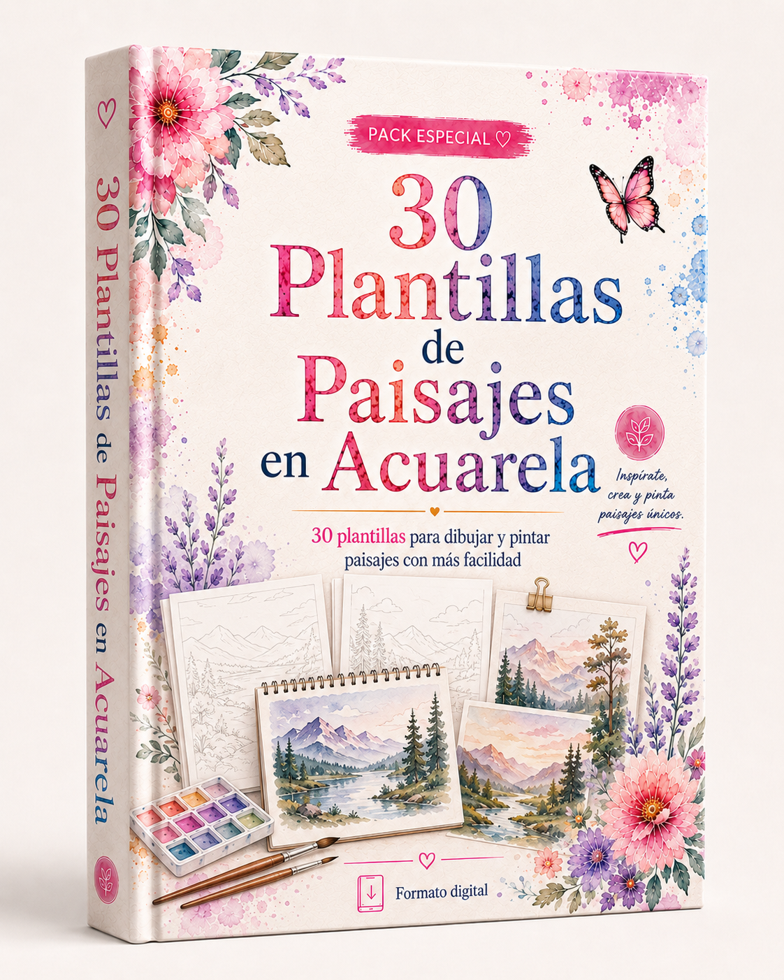 30 plantillas de paisajes para pintar en Acuarela